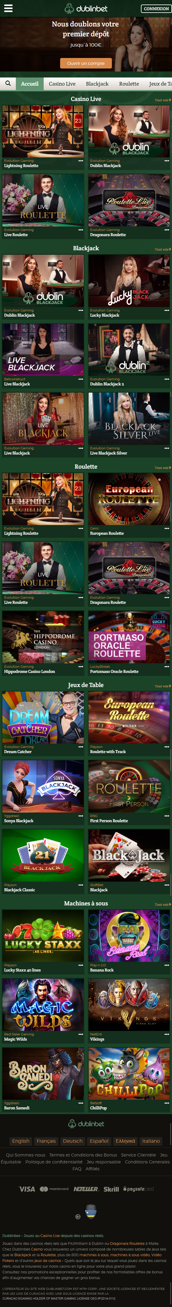avis Casino Live dublinbet France